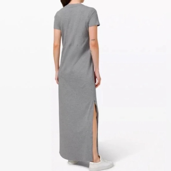 Lululemon La Relaxed Short Sleeve Maxi Dress in Grey - Picture 3 of 10